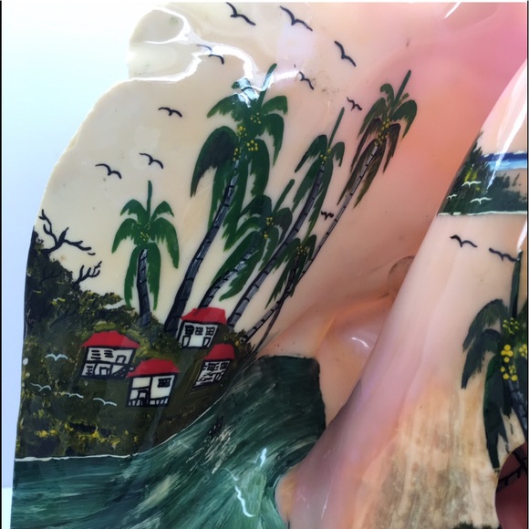 CONCH SHELL LIGHT HandPainted TIKI Bar Post WWII VERY RARE Vintage Working Lite! - Picture 11 of 16